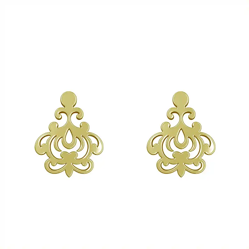 گوشواره طلا 18 عیار زنانه مدوپد مدل هندسی کد GA1-15171