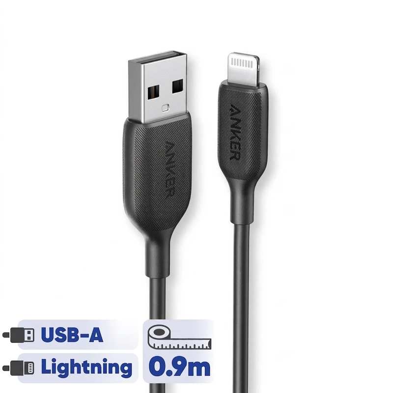 کابل تبدیل USB به لایتنینگ انکر مدل Anker PowerLine A8812 طول 0.9 متر
