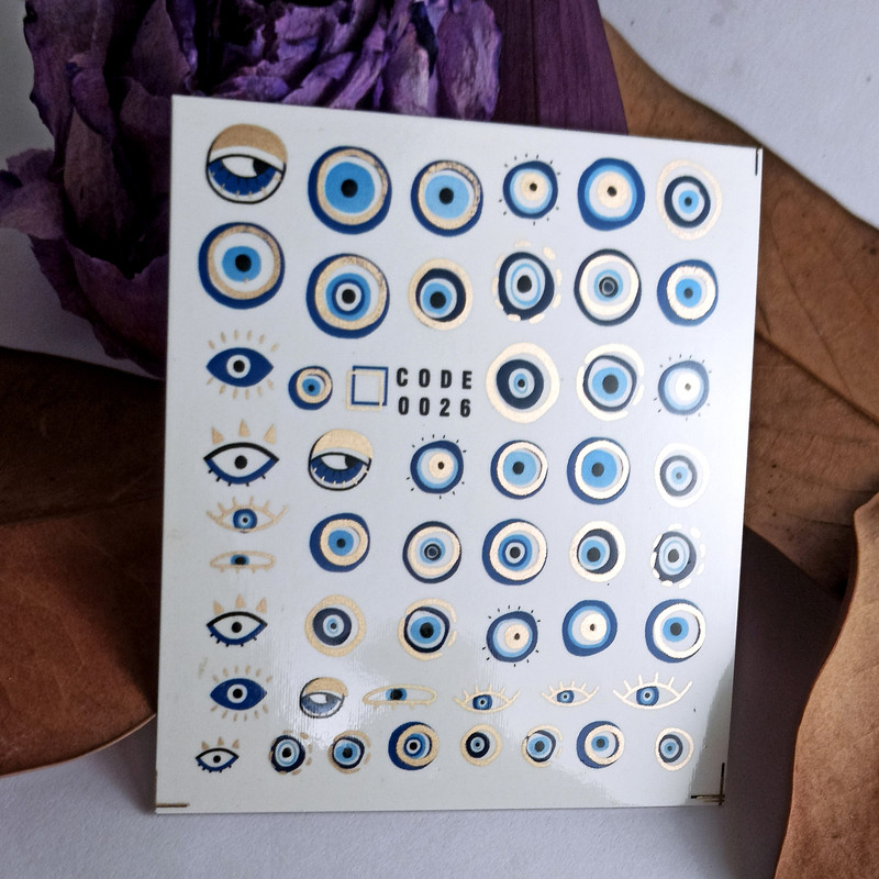 برچسب لنز ناخن مدل چشم نظر مجموعه 2 عددی