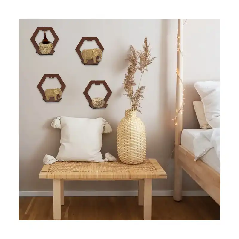 شلف دیواری فروردین مدل شش ضلعی بسته 5 عددی