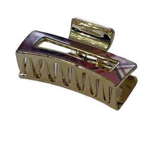 کلیپس مو زنانه مدل آبکاری مستطیل چرمی کد ۶۹۷