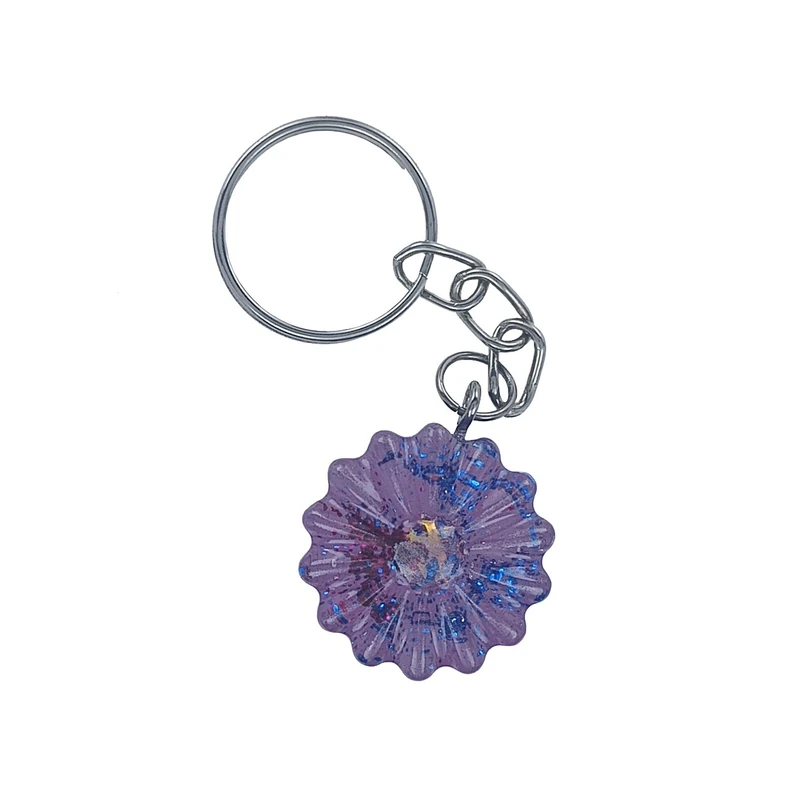 جاکلیدی دستی رزینی مدل گل صدفی موج دار طرح 1