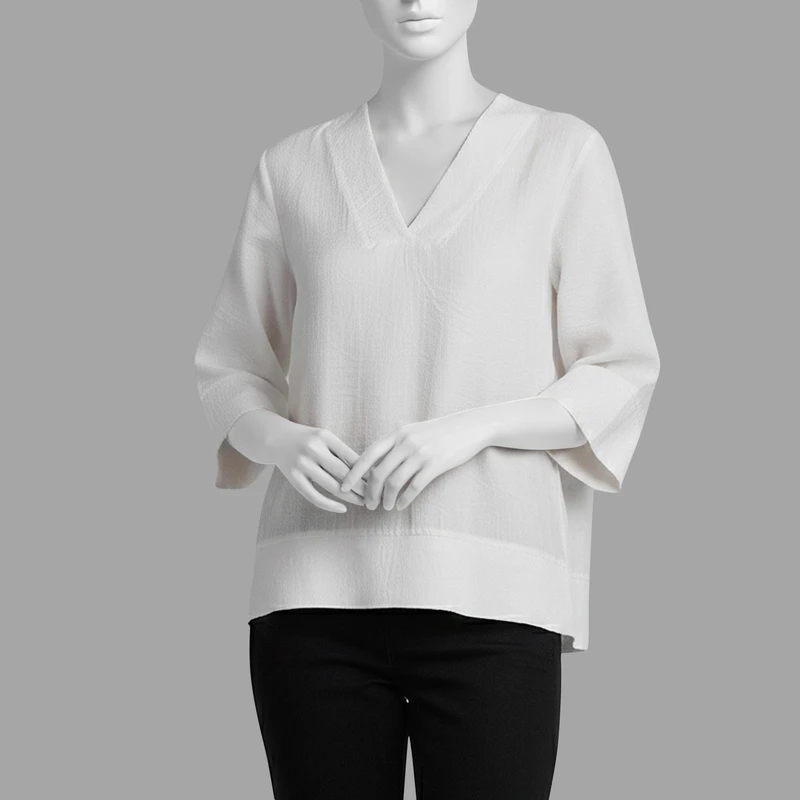 بلوز آستین سه ربع یقه هفت زنانه ال سی وایکیکی مدل W554600Z8