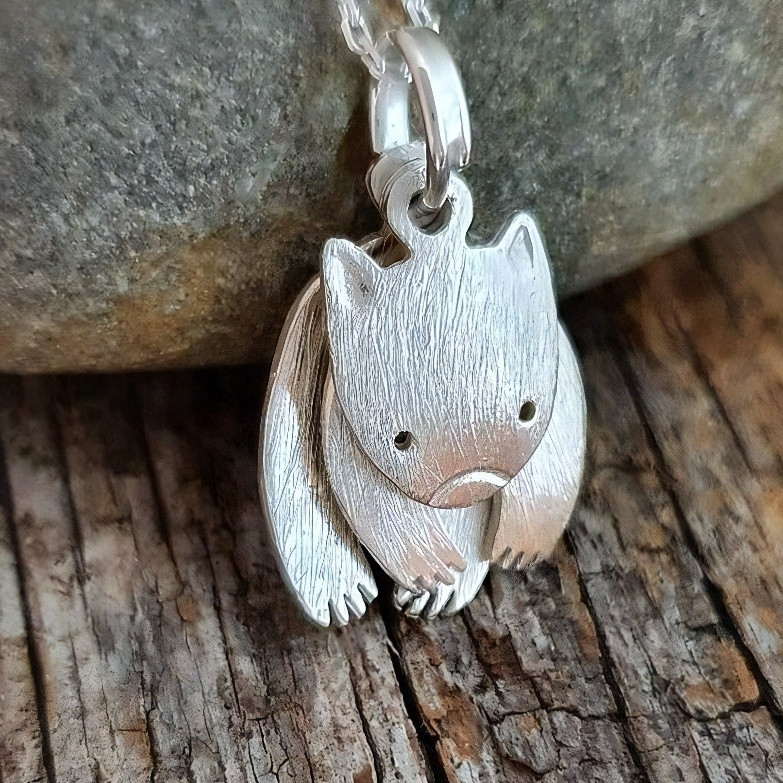 آویز گردنبند نقره زنانه مدل کوالا سه تکه متحرک