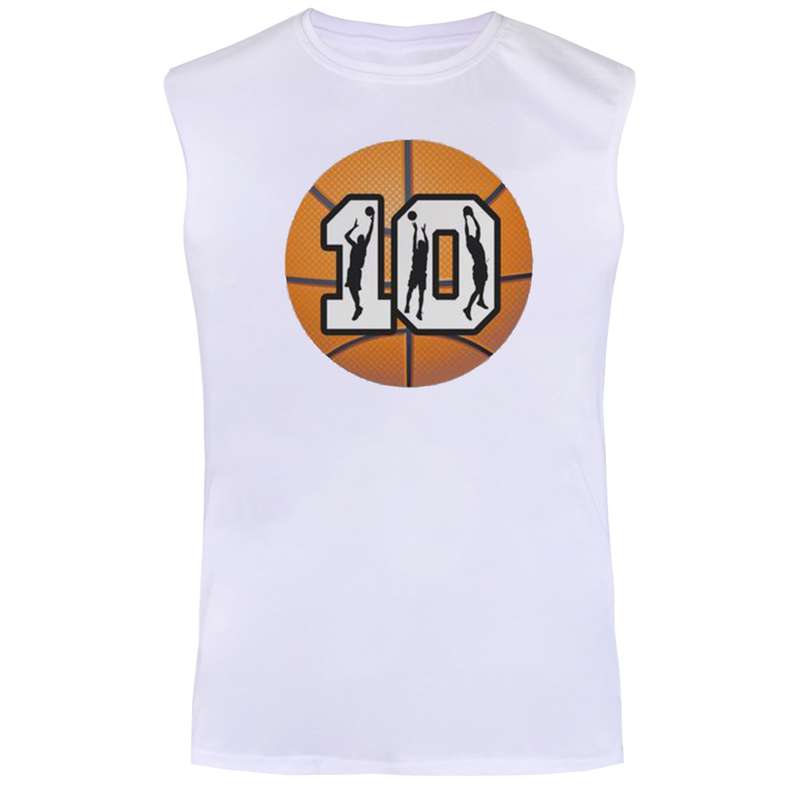 تاپ مردانه مدل بسکتبال  کد BA512  رنگ سفید
