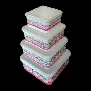 ظرف نگهدارنده مدل گل رز مجموعه 4 عددی