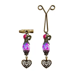 ست گیره روسری و سنجاق سینه زنانه مدل قلب