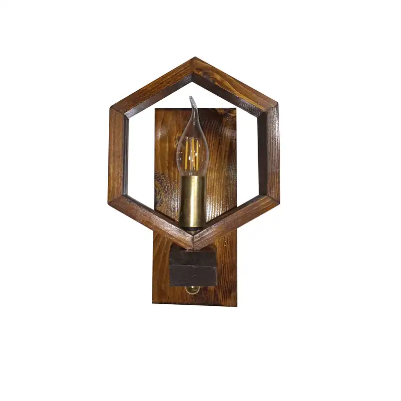 چراغ دیواری مدل شش ضلعی نور