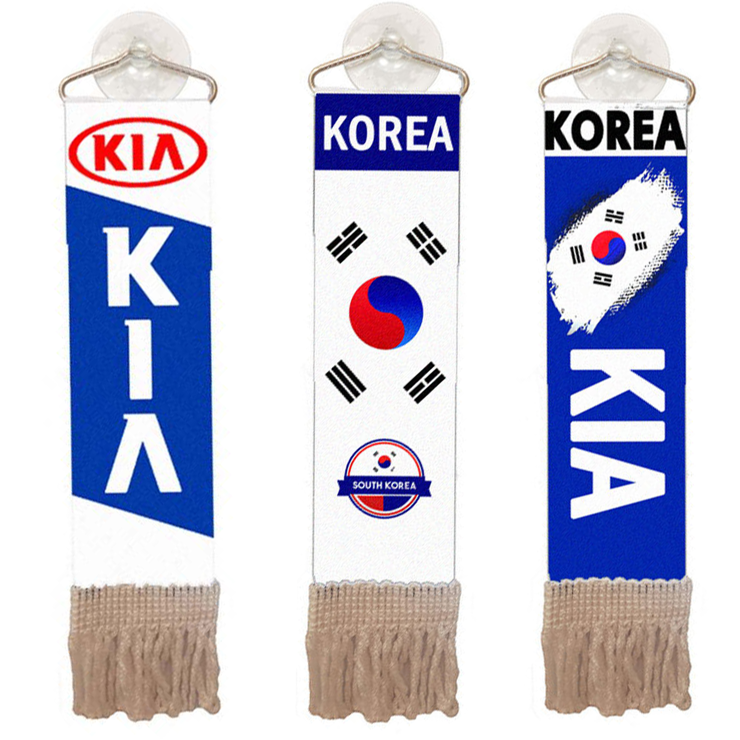 آویز تزئینی خودرو مدل پرچم طرح کره کد 2017 بسته سه عددی