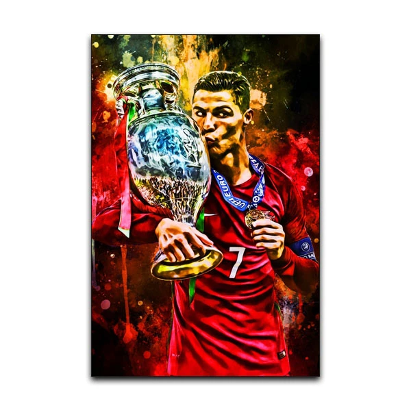 تابلو شاسی گوفی مدل کریستیانو رونالدو و جام قهرمانی فوتبال طرح CR7 Cristiano Ronaldo کد CUPKIS23