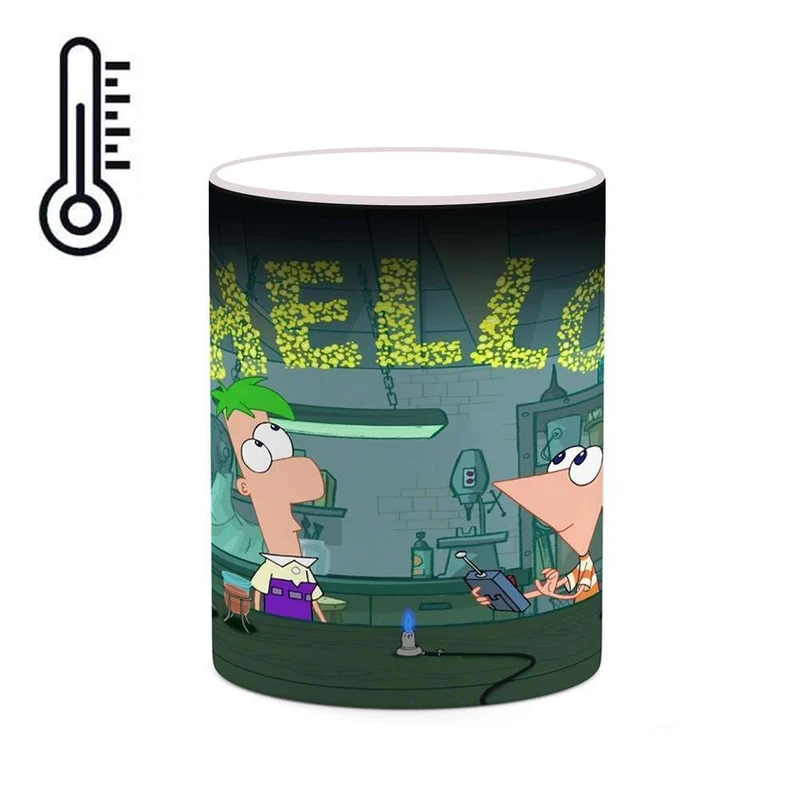 ماگ حرارتی کاکتی مدل کارتون Phineas And Ferb کد mgh22918