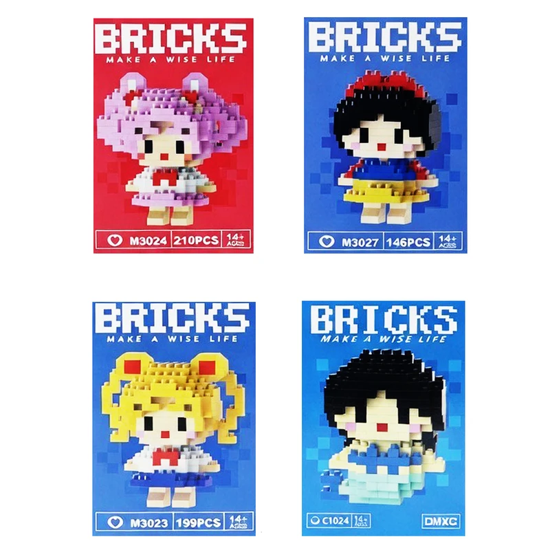 ساختنی 600 تکه بریکس مدل دختر نمکی و دوستان مجموعه 4 عددی