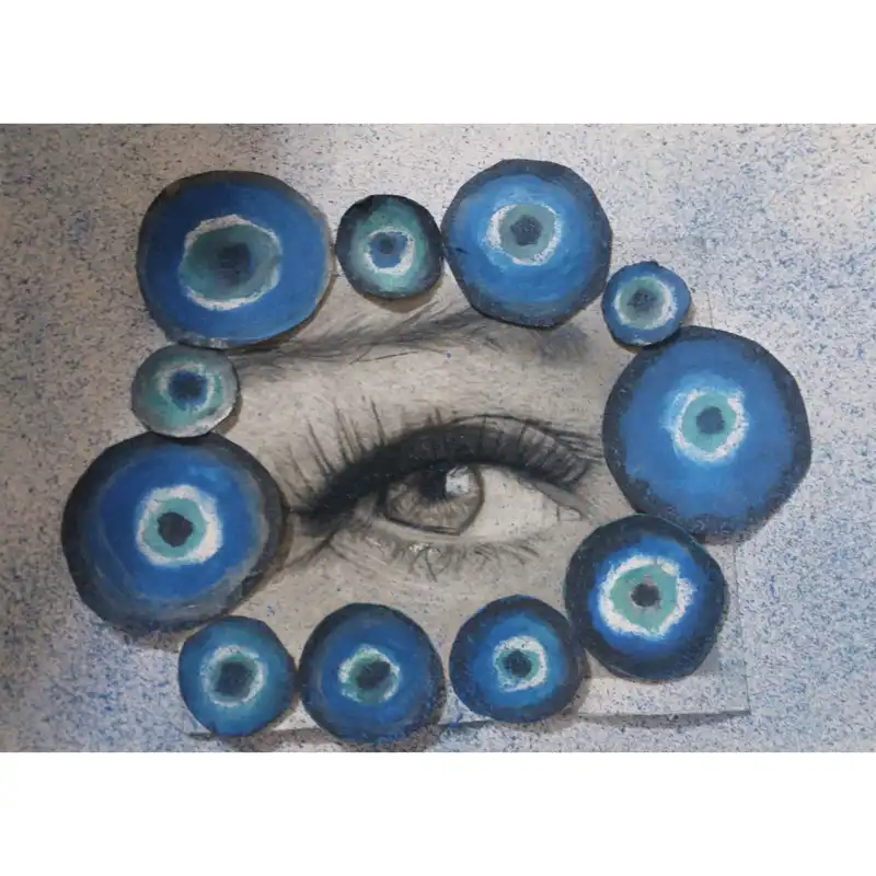 نقاشی سیاه قلم طرح چشمان