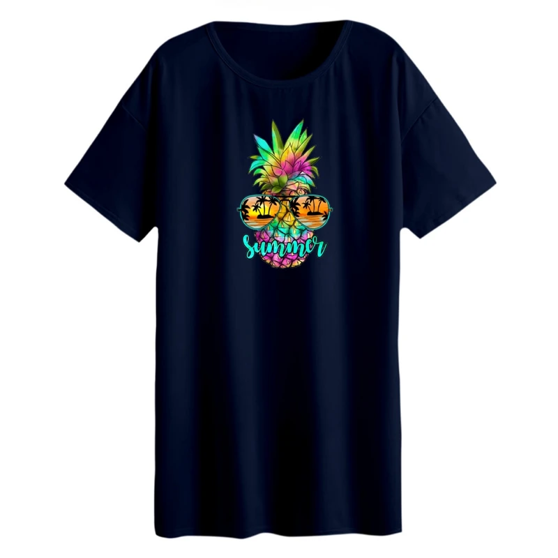 تی شرت لانگ زنانه مدل آناناس