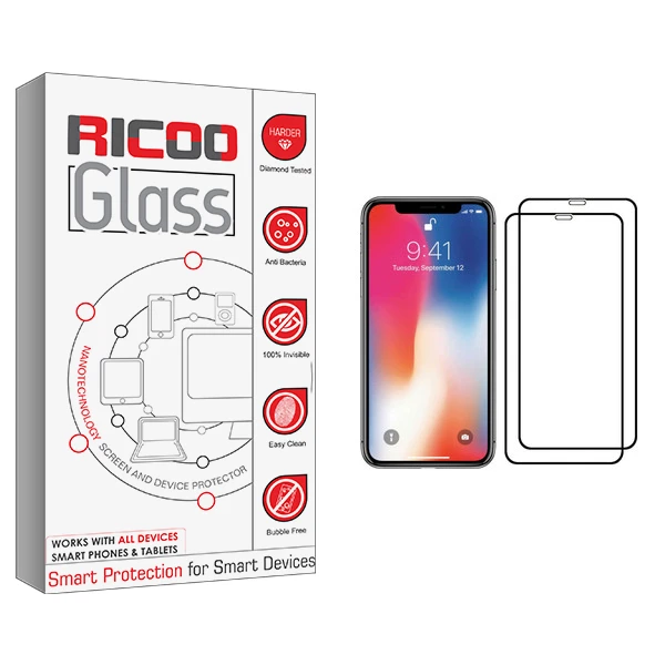 محافظ صفحه نمایش ریکوو مدل +HD مناسب برای گوشی موبایل اپل iPhone X بسته دو عددی