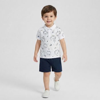 ست پولوشرت آستین کوتاه و شلوارک پسرانه وان بای وان مدل رهام