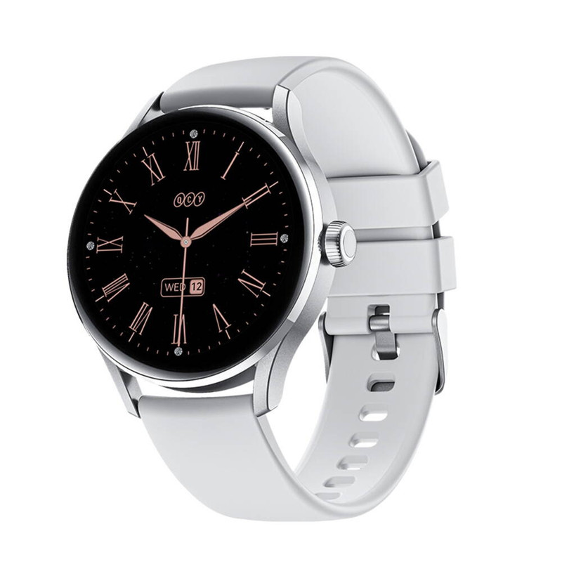 ساعت هوشمند کیو سی وای مدل MSU WATCH ELITE PUNCHING  دارای قابلیت های صفحه نمایش رنگی، صفحه نمایش لمسی، کنترل موسیقی (Music Player)، قابلیت مکالمه از طریق بلوتوث بند سیلیکون