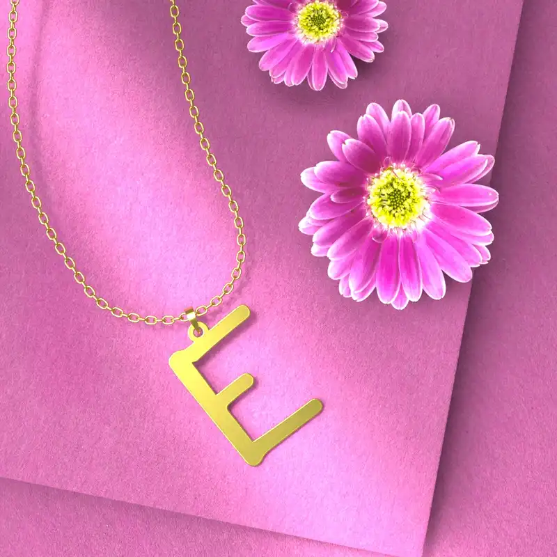 گردنبند طلا 18 عیار زنانه مدوپد مدل حرف E کد H3-1-1185