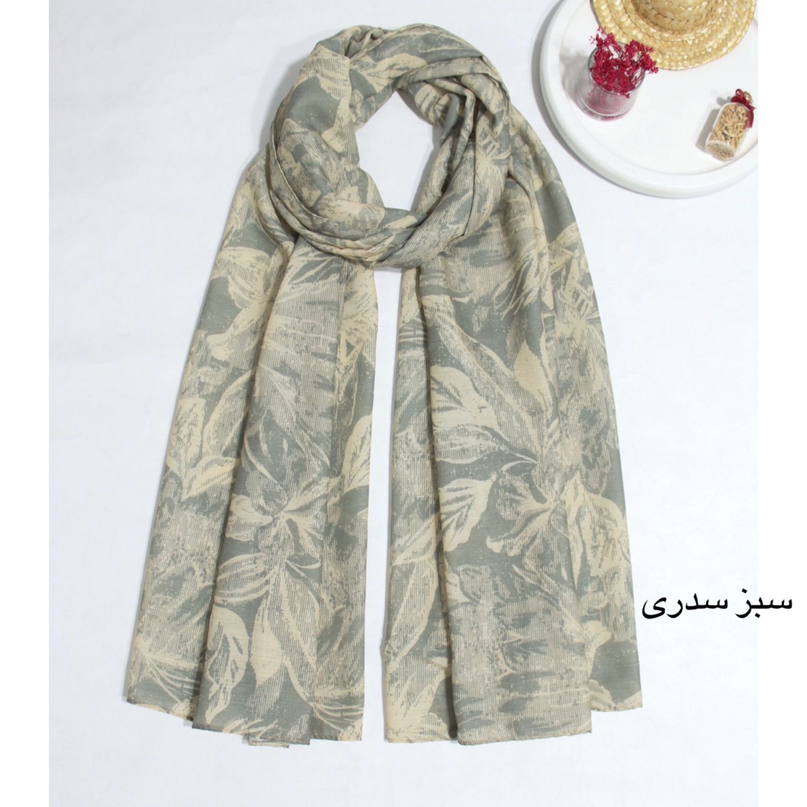 شال زنانه مدل نخی تابستانه پترن گل کد a-9010 -  - 2