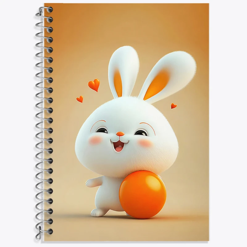 دفتر زبان 50 برگ خندالو مدل دو خط طرح خرگوش بامزه کد F5767