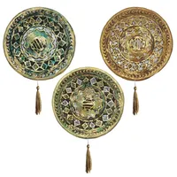 بشقاب دیوارکوب سفالی مدل هندسی کد 16 مجموعه 3 عددی