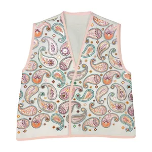 جلیقه زنانه مدل گلابتون طرح ترمه