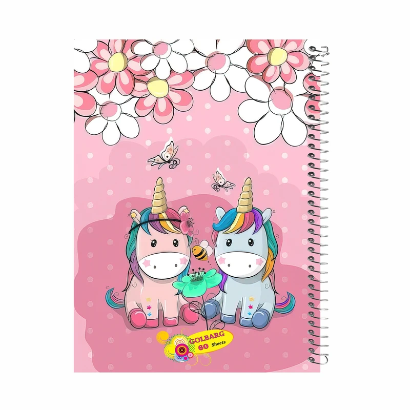دفتر مشق 60 برگ گلبرگ طرح یونیکورن کد 60433