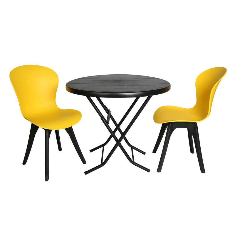 میز و صندلی ناهارخوری دو نفره مدل ماهلین فایبرگلاس پایه پلاستیکی TGM میز و صندلی ناهارخوری دو نفره مدل ماهلین فایبرگلاس پایه پلاستیکی TGM