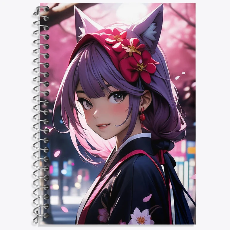 دفتر زبان 50 برگ خندالو مدل دو خط طرح دخترانه کد N1216