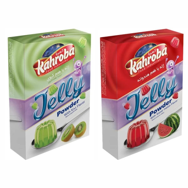 پودر ژله کیوی و هندوانه کهربا - 100 گرم مجموعه 2 عددی