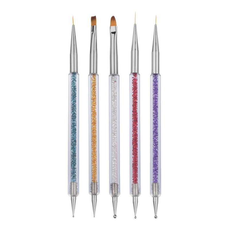 قلم موی کاشت ناخن مدل D2 مجموعه 5 عددی