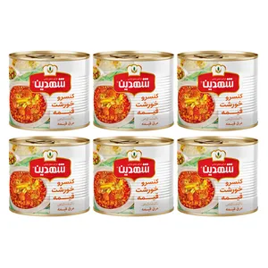 کنسرو خورشت قیمه با گوشت گیاهی شهدین - 480 گرم بسته 6 عددی