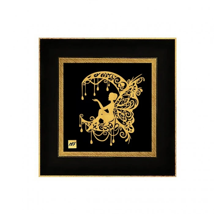 تابلو طلاکوب مارک گلد طرح ماه و فرشته تاینی کد tf113