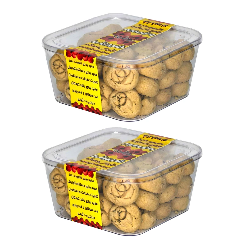 شیرینی نخودچی شکر قهوه ای  - 400 گرم بسته 2 عددی