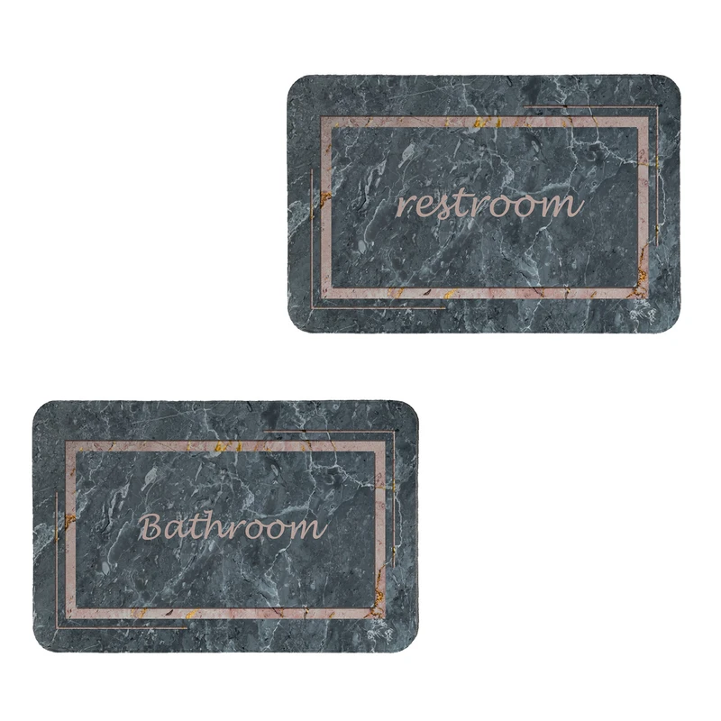   پادری طرح  Restroom & Bathroom کد 8748 سایز 80x50 سانتی متر مجموعه دو عددی