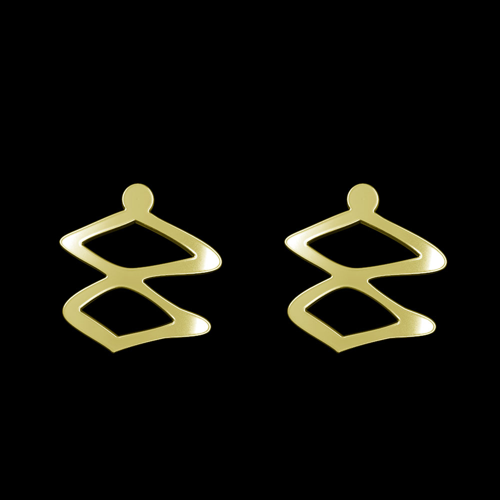 گوشواره طلا 18 عیار زنانه مدوپد مدل هندسی کد GA1-16146