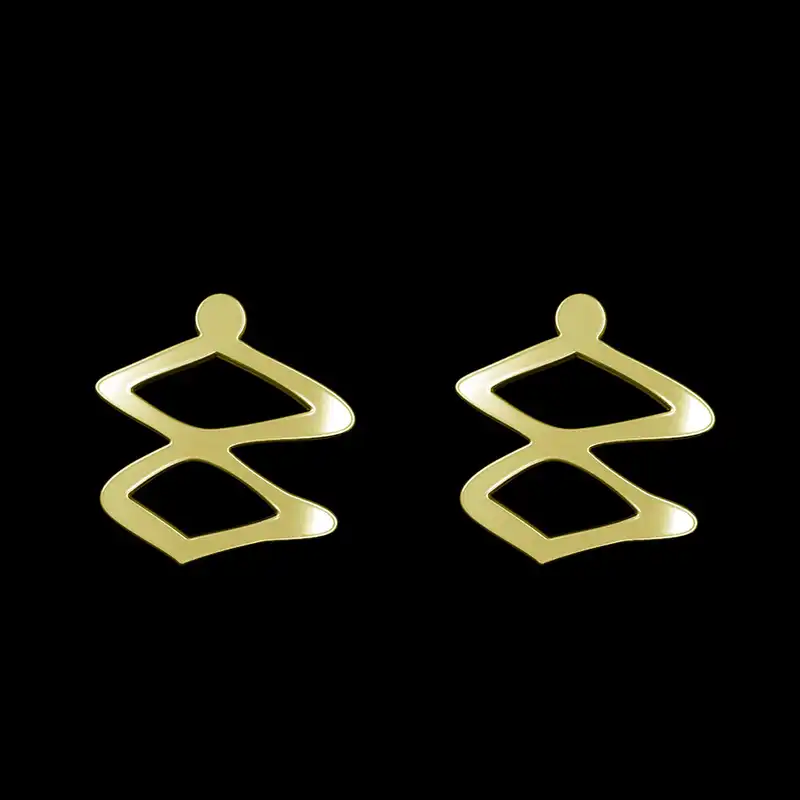 گوشواره طلا 18 عیار زنانه مدوپد مدل هندسی کد GA1-16146