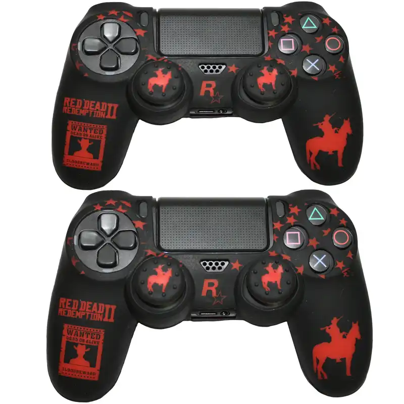 محافظ دسته پلی استیشن ۴ مدل red dead DJF به همراه روکش آنالوگ بسته دو عددی