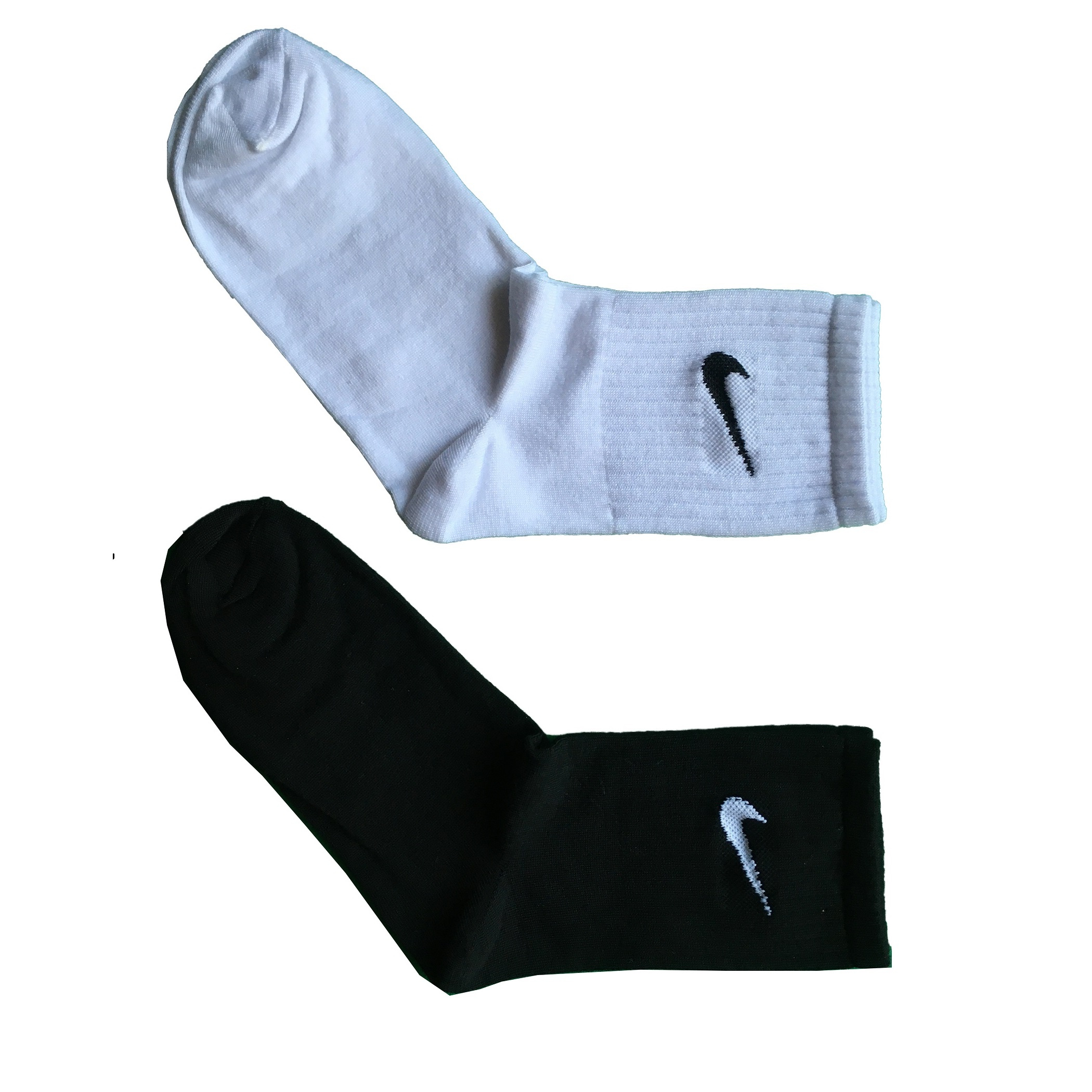 جوراب ورزشی ساق کوتاه زنانه کد NK-2CL-B-W بسته 2 عددی