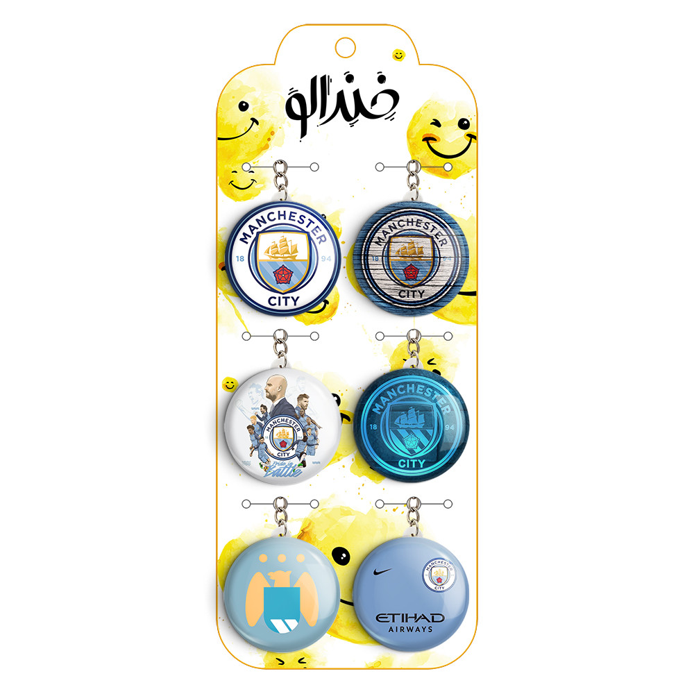 جاکلیدی خندالو طرح باشگاه منچستر سیتی کد 87B مجموعه 6 عددی