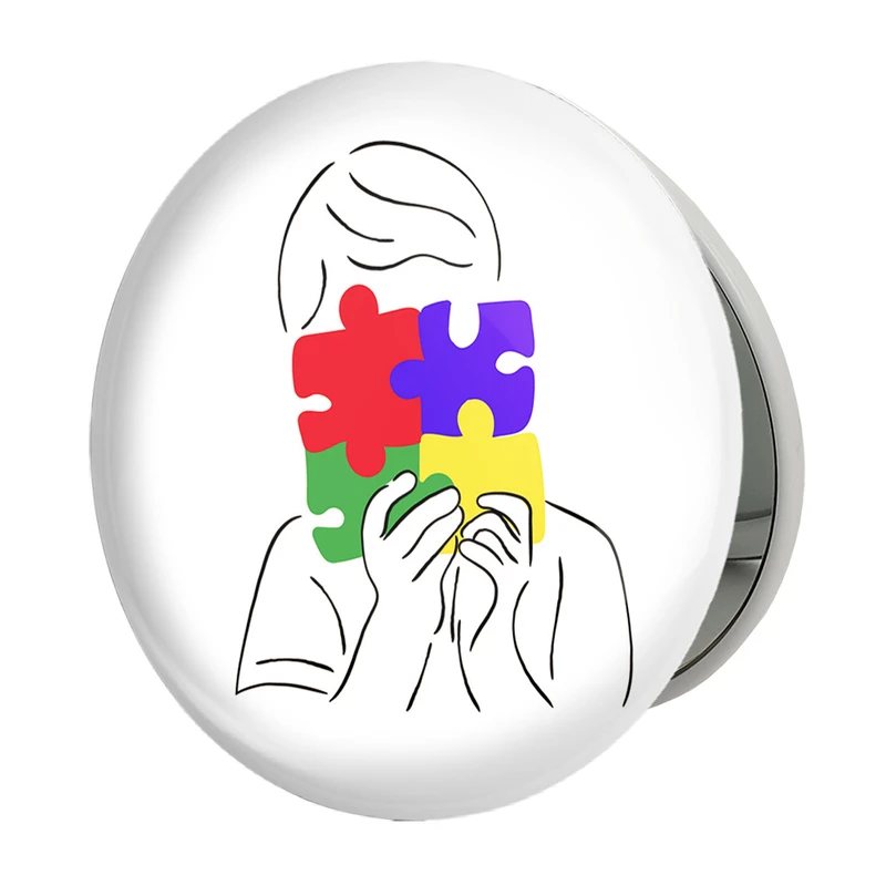 آینه جیبی خندالو طرح اتیسم Autism مدل تاشو کد 26756 