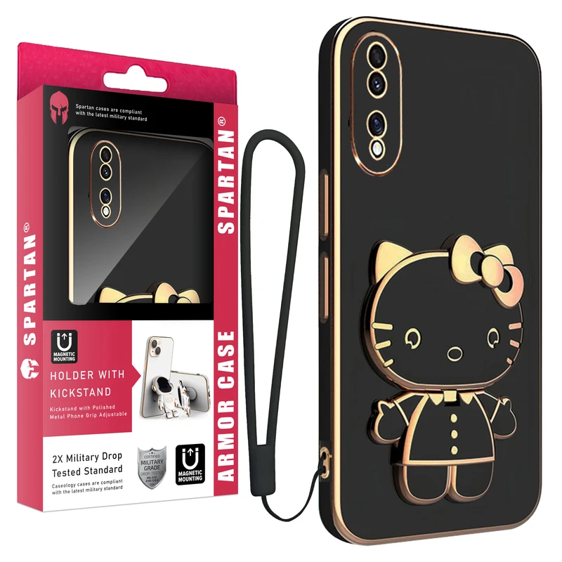 کاور اسپارتان مدل Kitty Strap مناسب برای گوشی موبایل آنر Honor X7B به همراه بند