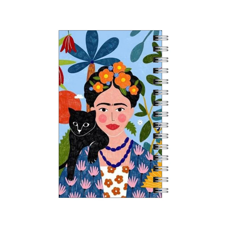 دفترچه یادداشت مدل to do list طرح فریدا و گربه و گل ها کد 3570014