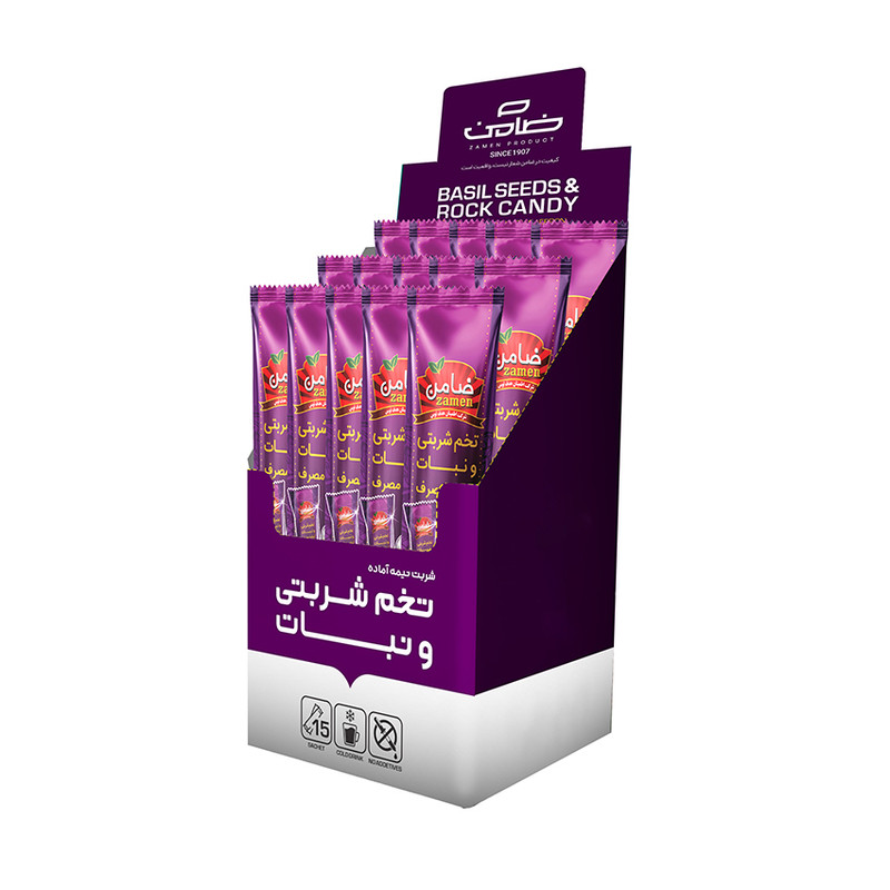 تخم شربتی و نبات آماده مصرف ضامن بسته 15 عددی