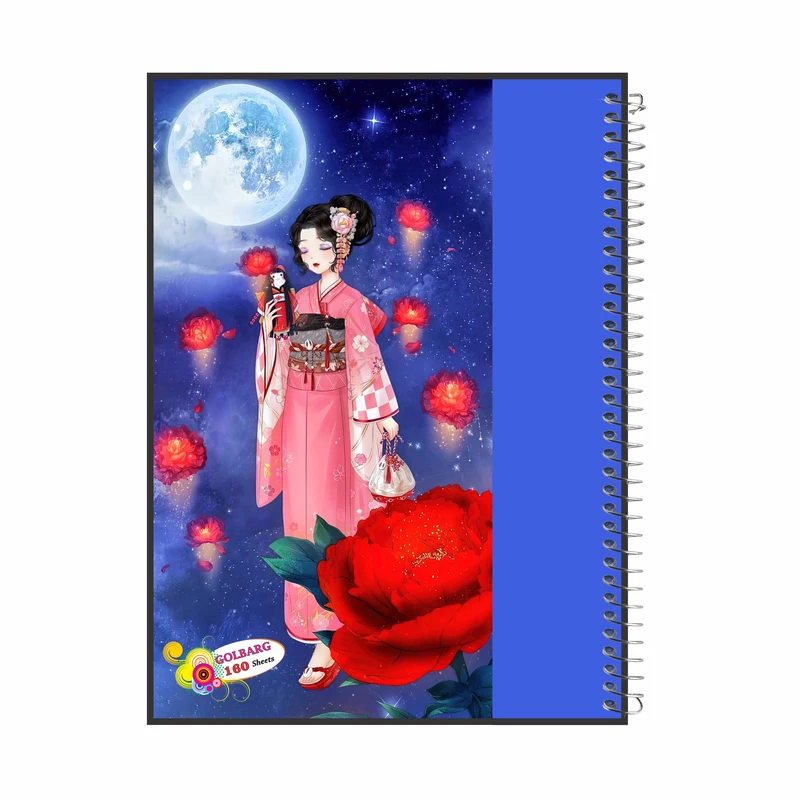 دفتر مشق 160 برگ گلبرگ طرح دخترانه انیمه کد 6072