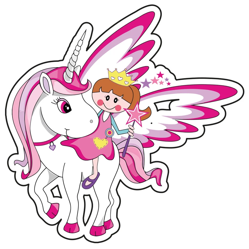 استیکر کلید و پریز مدل تک شاخ و دختر کد 196