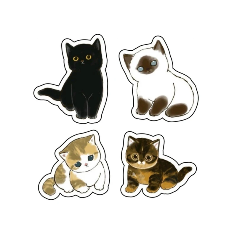 استیکر لپ تاپ مدل پیشی های متنوع مجموعه ۴ عددی