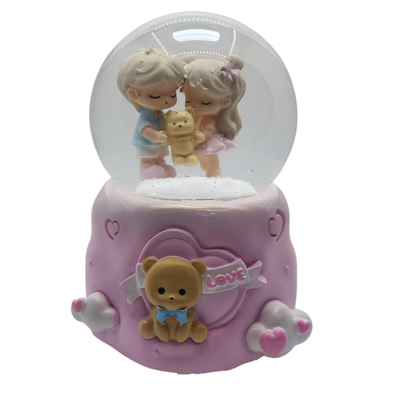 گوی موزیکال مدل چراغدار طرح دیدار عاشقانه