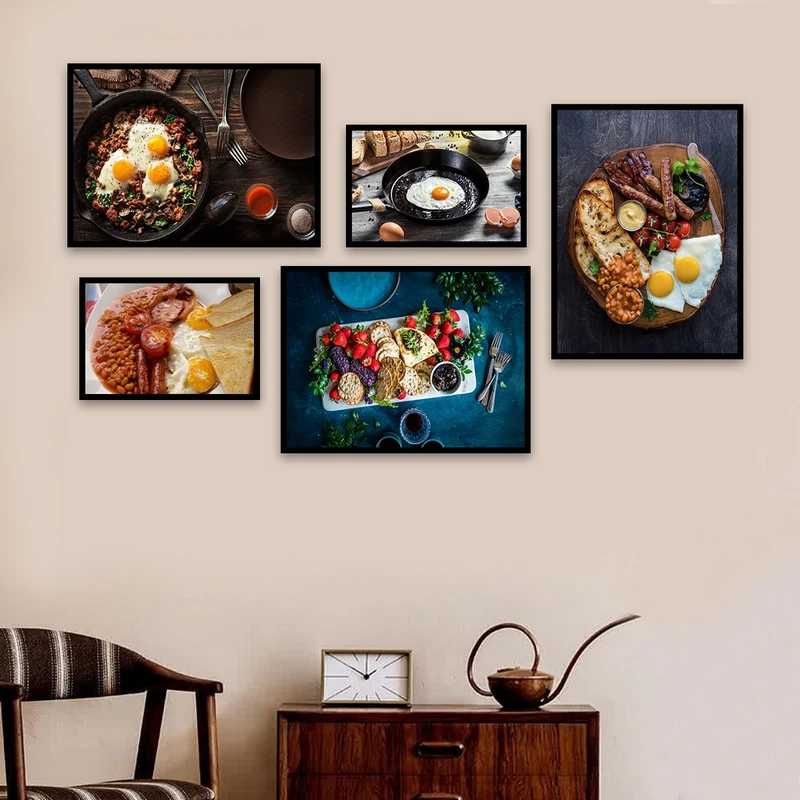 تابلو بکلیت طرح آشپزخانه و صبحانه مدل B-863 مجموعه 5 عددی