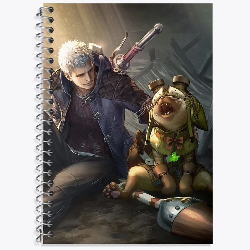 دفتر زبان 50 برگ خندالو مدل دو خط طرح بازی شکارچی هیولا (Monster Hunter) کد 33255